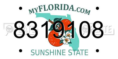 8319108 Florida License Plate