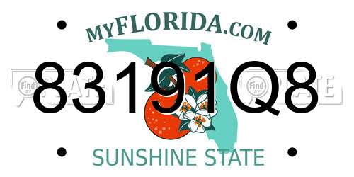 83191Q8 Florida License Plate
