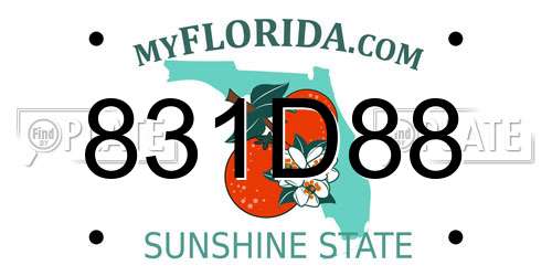 831D88 Florida License Plate