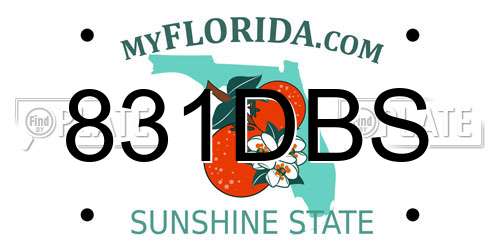 831DBS Florida License Plate