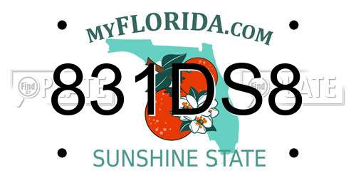 831DS8 Florida License Plate