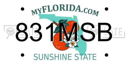831MSB Florida License Plate