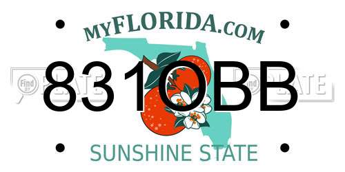 831OBB Florida License Plate