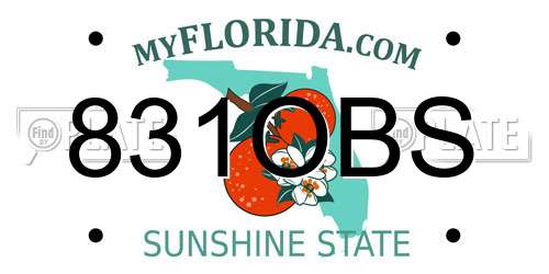 831OBS Florida License Plate