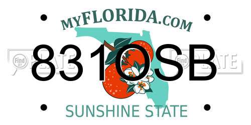 831OSB Florida License Plate