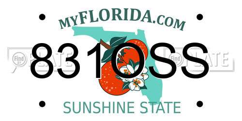 831OSS Florida License Plate
