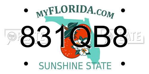 831QB8 Florida License Plate