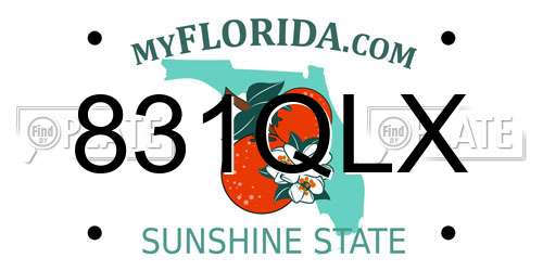 831QLX Florida License Plate