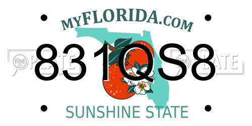 831QS8 Florida License Plate