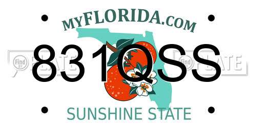 831QSS Florida License Plate