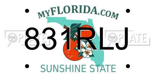 831RLJ Florida License Plate