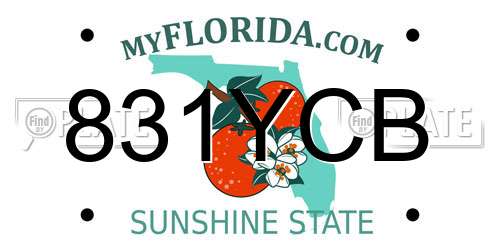 831YCB Florida License Plate