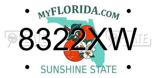 8322XW Florida License Plate