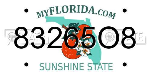 83265O8 Florida License Plate