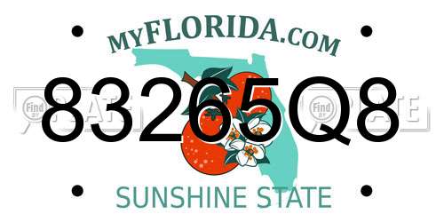 83265Q8 Florida License Plate