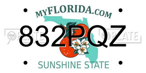 832PQZ Florida License Plate