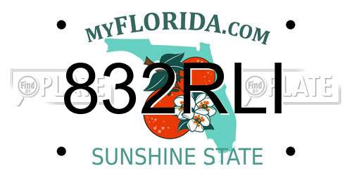 832RLI Florida License Plate