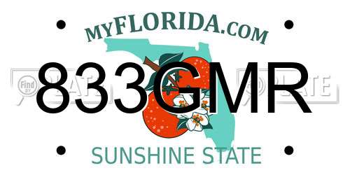 833GMR Florida License Plate