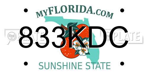 833KDC Florida License Plate