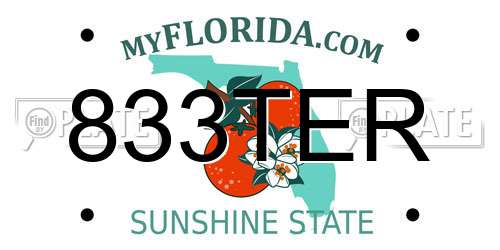 833TER Florida License Plate