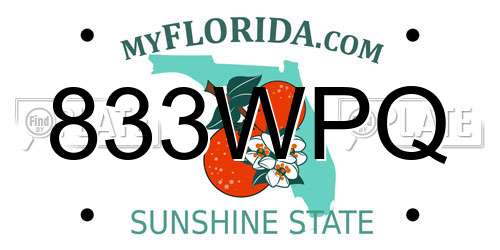 833WPQ Florida License Plate