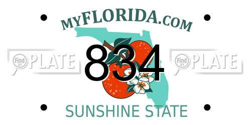 834 Florida License Plate