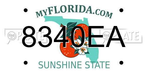 8340EA Florida License Plate