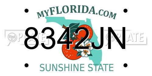 8342JN Florida License Plate