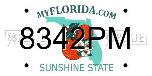 8342PM Florida License Plate