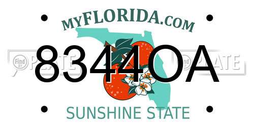 8344OA Florida License Plate