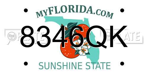 8346QK Florida License Plate
