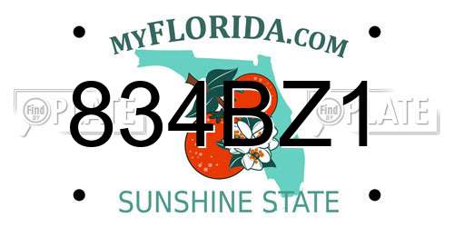 834BZ1 Florida License Plate