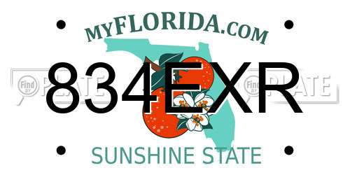 834EXR Florida License Plate