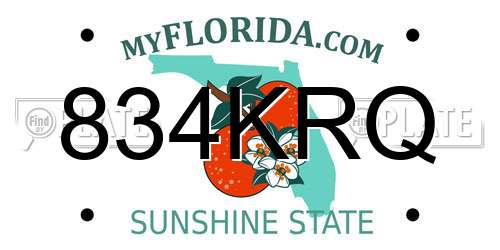 834KRQ Florida License Plate