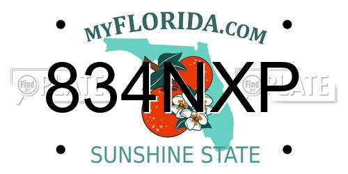 834NXP Florida License Plate