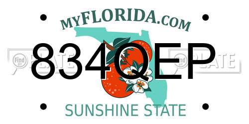 834QEP Florida License Plate