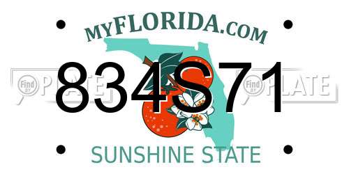 834S71 Florida License Plate