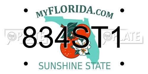 834ST1 Florida License Plate