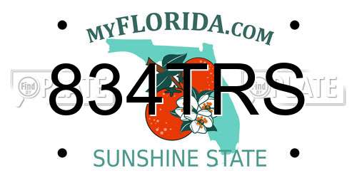 834TRS Florida License Plate