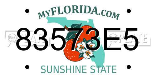 83573E5 Florida License Plate