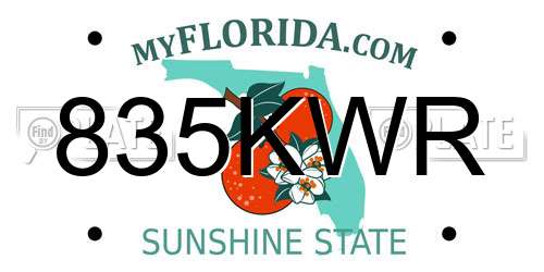 835KWR Florida License Plate