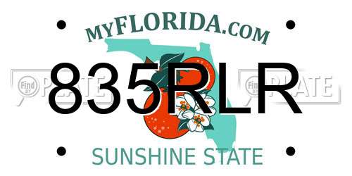 835RLR Florida License Plate