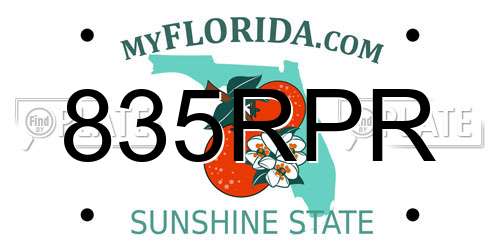 835RPR Florida License Plate