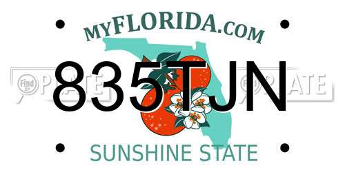 835TJN Florida License Plate