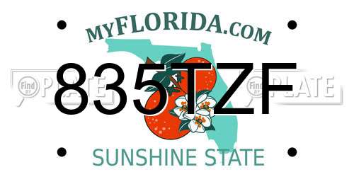 835TZF Florida License Plate