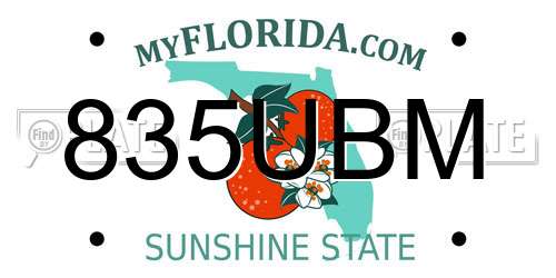 835UBM Florida License Plate