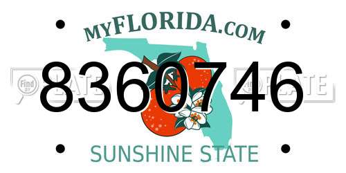 8360746 Florida License Plate