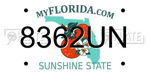 8362UN Florida License Plate
