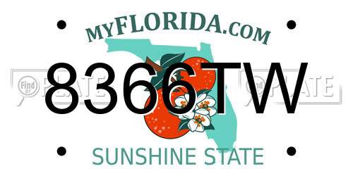 8366TW Florida License Plate