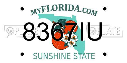8367IU Florida License Plate